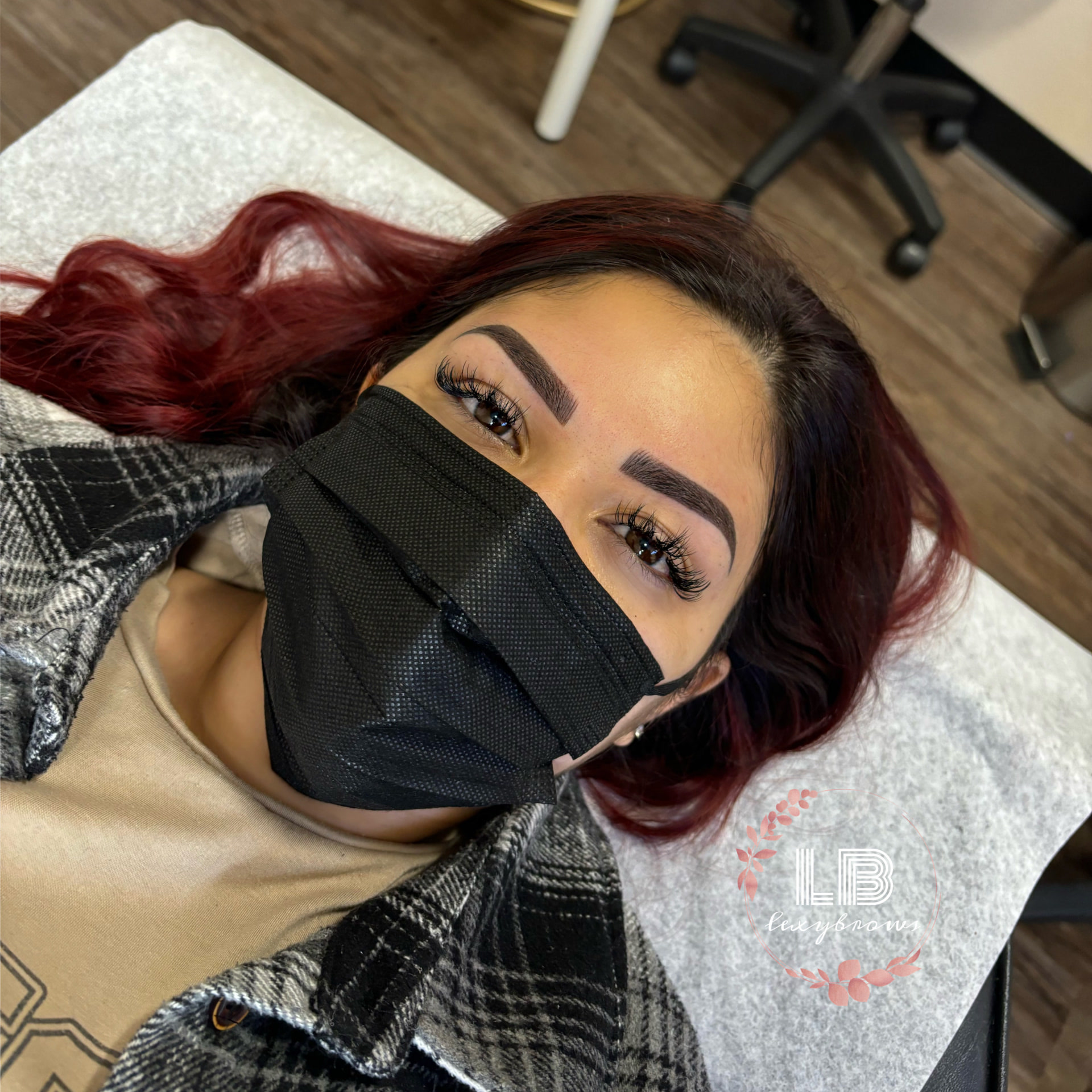 Client after brow PMU — healed, fluffy result
